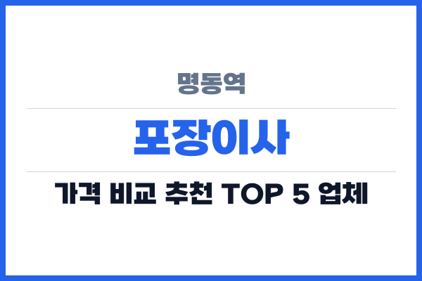 명동역 포장이사