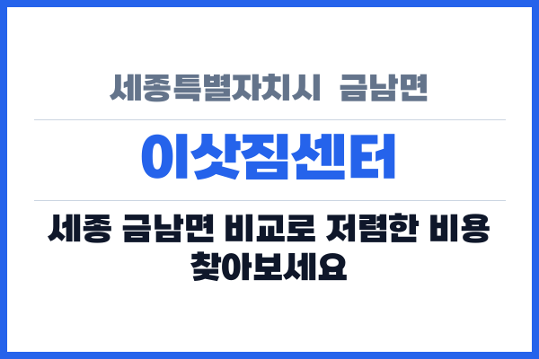 세종특별자치시  금남면 이삿짐센터