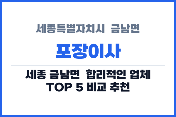 세종특별자치시 금남면 포장이사