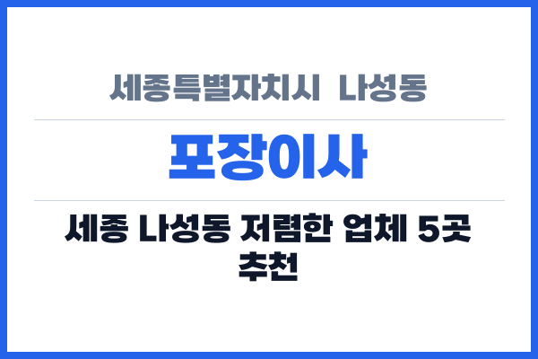 세종특별자치시  나성동 포장이사
