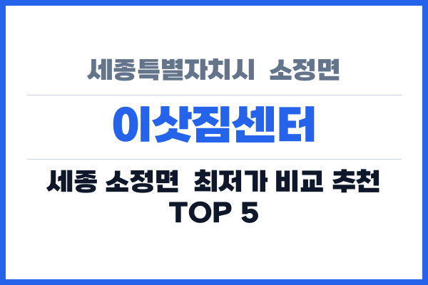 세종특별자치시 소정면 이삿짐센터