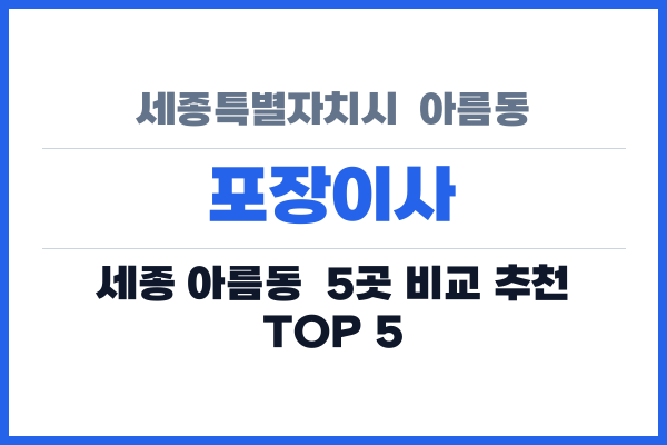 세종특별자치시  아름동 포장이사