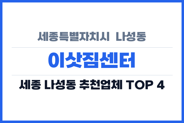 세종특별자치시 나성동 이삿짐센터