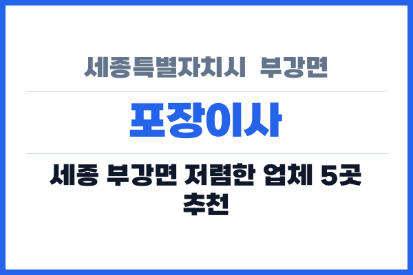 세종특별자치시  부강면 포장이사