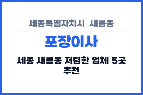 세종특별자치시  새롬동 포장이사