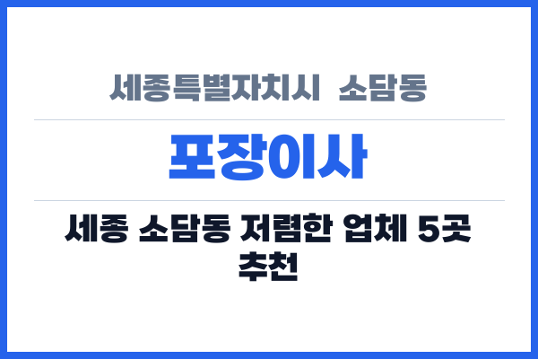 세종특별자치시  소담동 포장이사