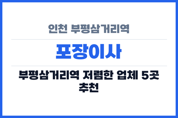 인천 부평삼거리역 포장이사