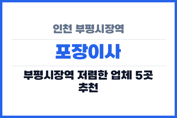 인천 부평시장역 포장이사