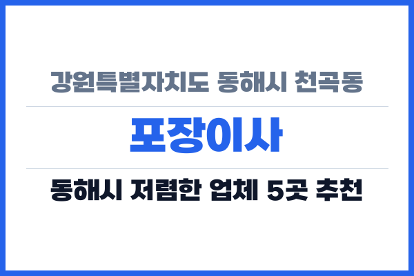 강원특별자치도 동해시 천곡동 포장이사