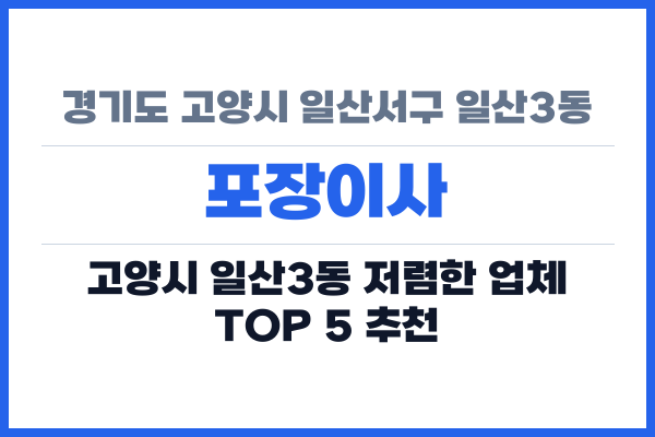 경기도 고양시 일산서구 일산3동 포장이사