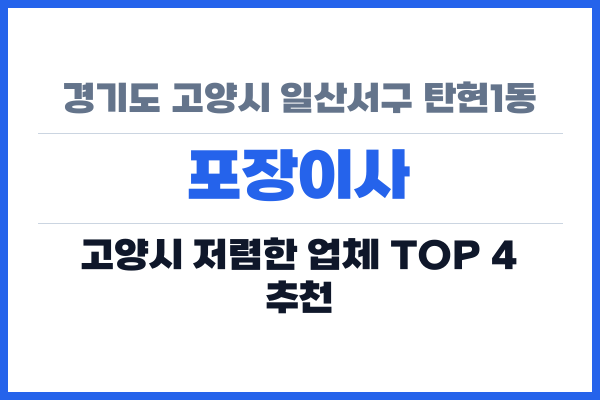 경기도 고양시 일산서구 탄현1동 포장이사