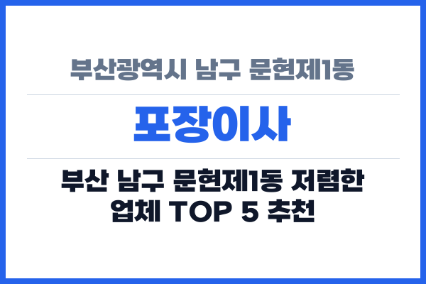 부산광역시 남구 문현제1동 포장이사