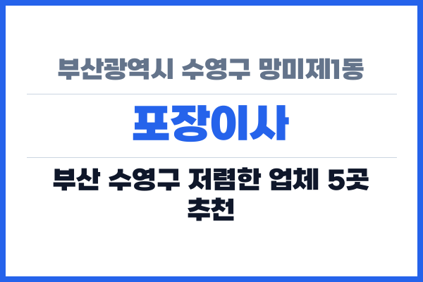 부산광역시 수영구 망미제1동 포장이사
