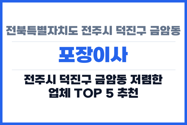 전북특별자치도 전주시 덕진구 금암동 포장이사