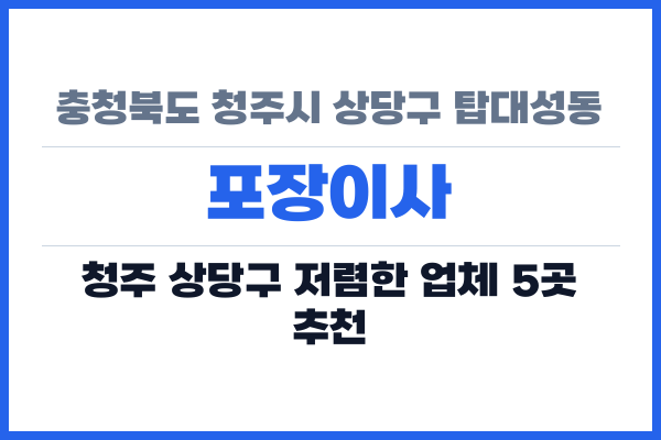 충청북도 청주시 상당구 탑대성동 포장이사