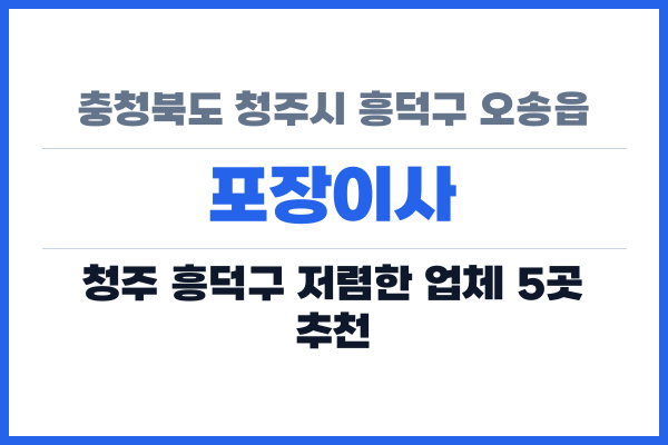 충청북도 청주시 흥덕구 오송읍 포장이사
