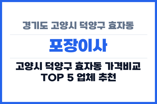 경기도 고양시 덕양구 효자동 포장이사